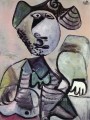Seated man elbows Musketeer 1972 Pablo Picasso